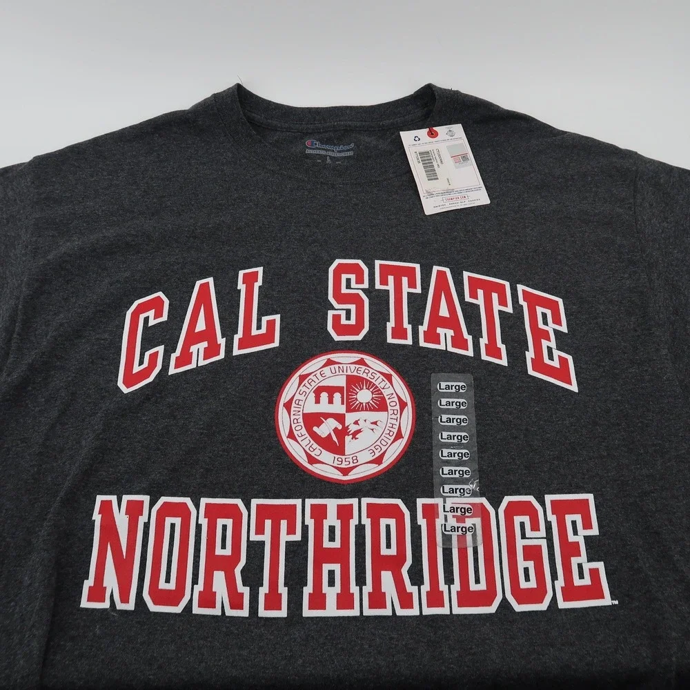 Champion T-Shirt Mens L Charcoal Gray Heather Cal State Northridge Graphic